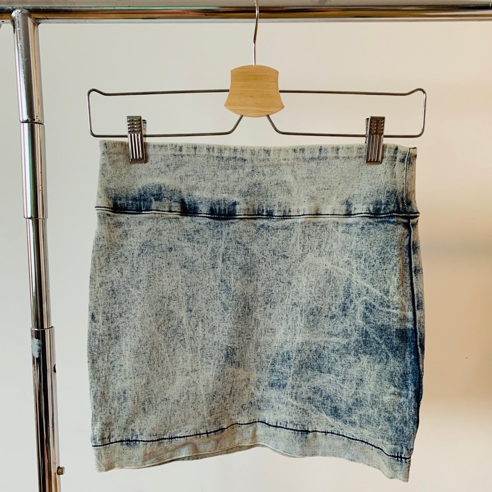 BDG Distresses Denim Mini Skirt
